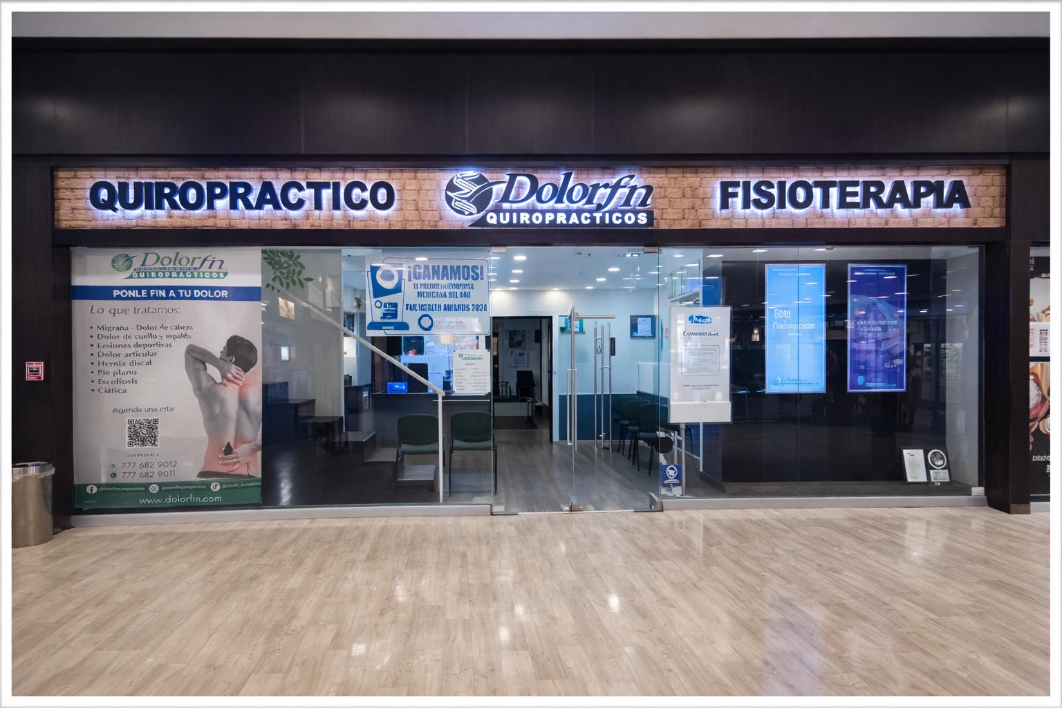 Fachada de Dolorfin Cuernavaca en Villas del Lago, Carretera México-Acapulco, Morelos – Quiropráctica y Fisioterapia profesional