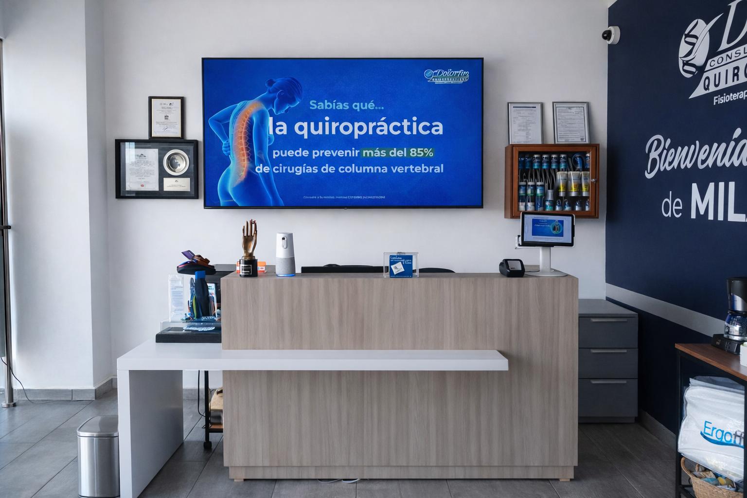 Recepción y área de espera en Dolorfin Juriquilla – Querétaro