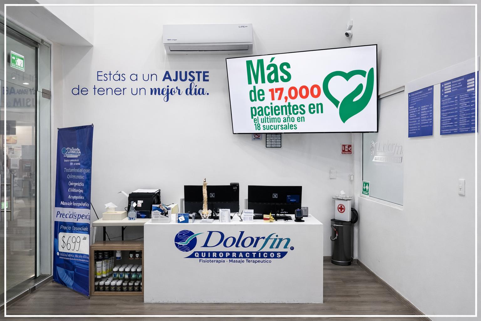 Recepción acogedora y área de espera Dolorfin Puebla – Angelópolis