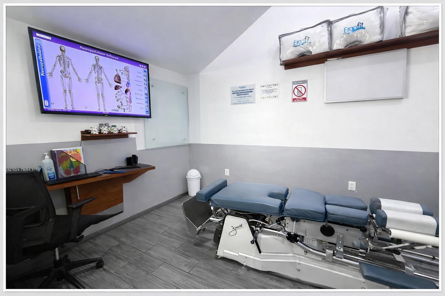 Sala de ajustes vertebrales y quiropráctica en Dolorfin San Jerónimo – CDMX Sur