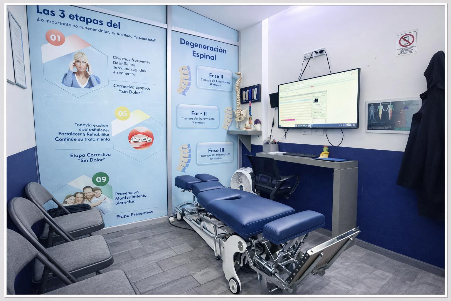 Sala de ajustes quiroprácticos Dolorfin Patio Santa Fe