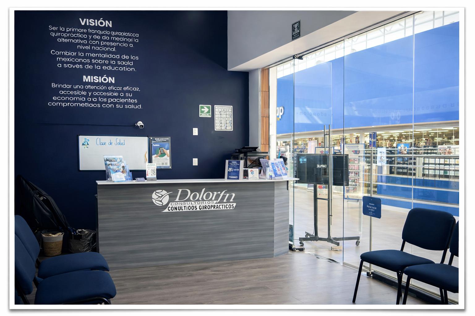 Recepción y área de espera Dolorfin Zona Esmeralda – Atizapán EdoMéx